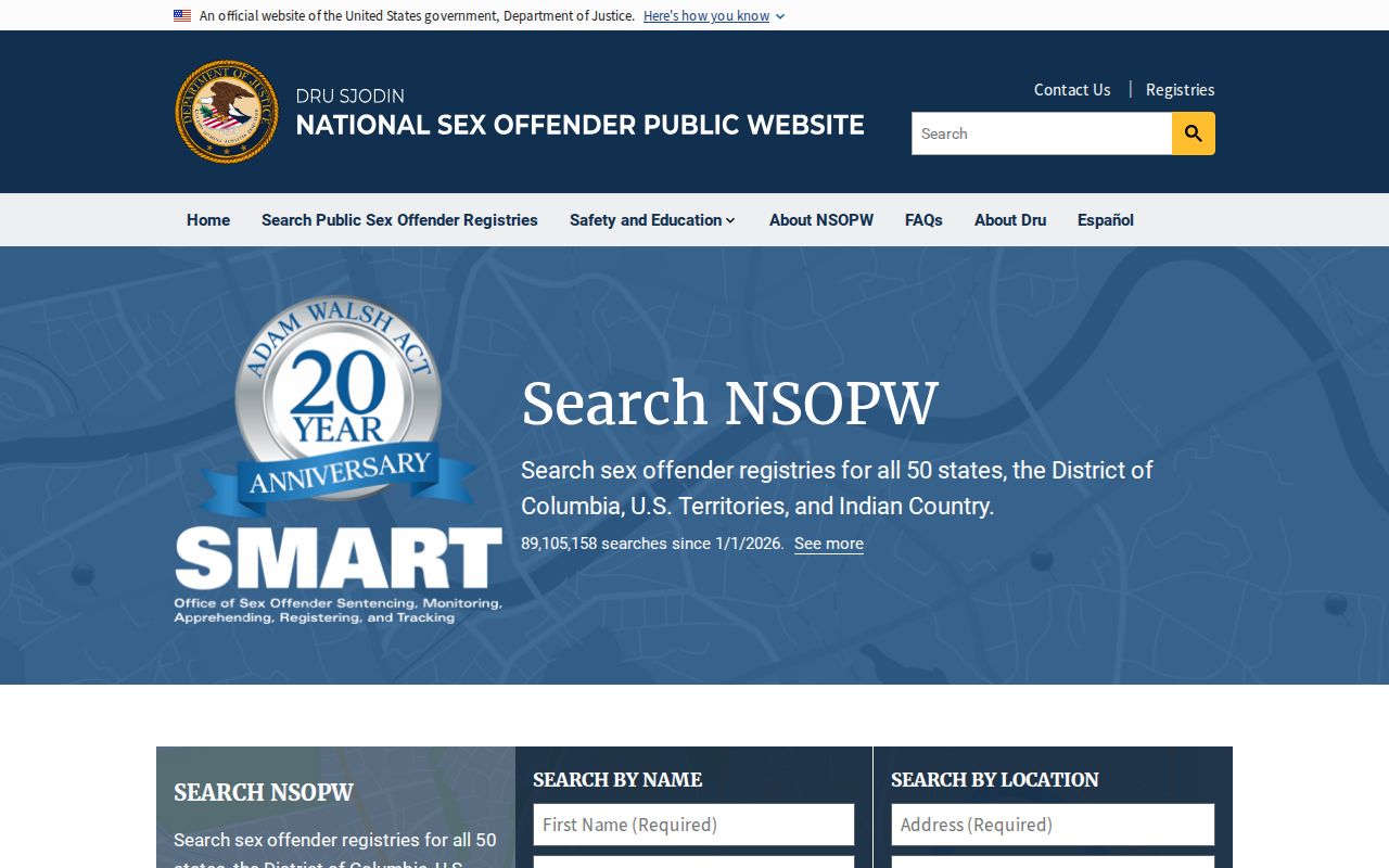 Rockland County sex offender record cross-state search through NSOPW