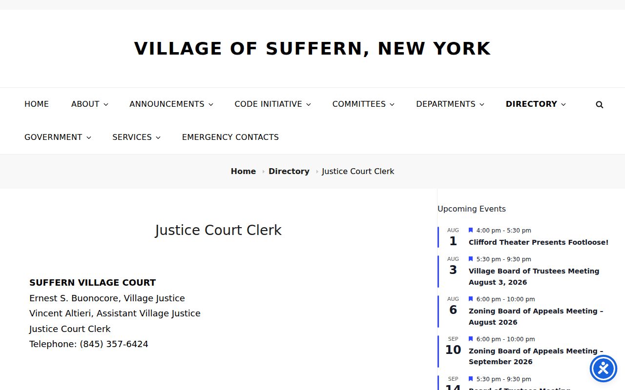 Suffern criminal case records Justice Court page