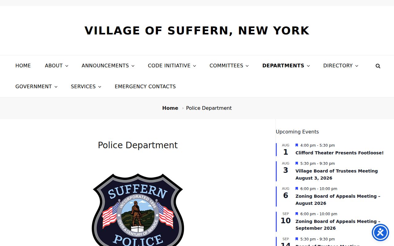 Suffern criminal records police department page